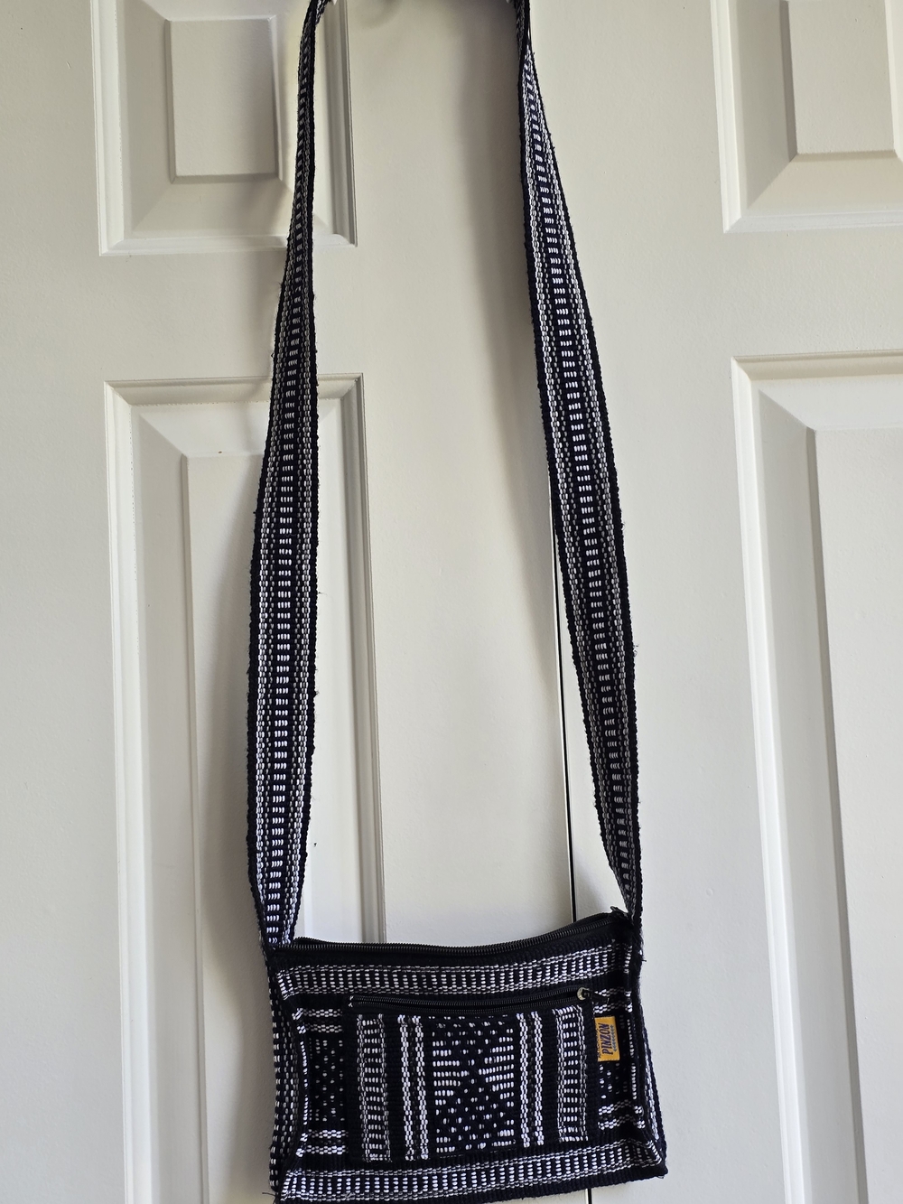 Artisanias Mr Pinzon Navy & White Woven Crossbody Bag with Patterned Strap